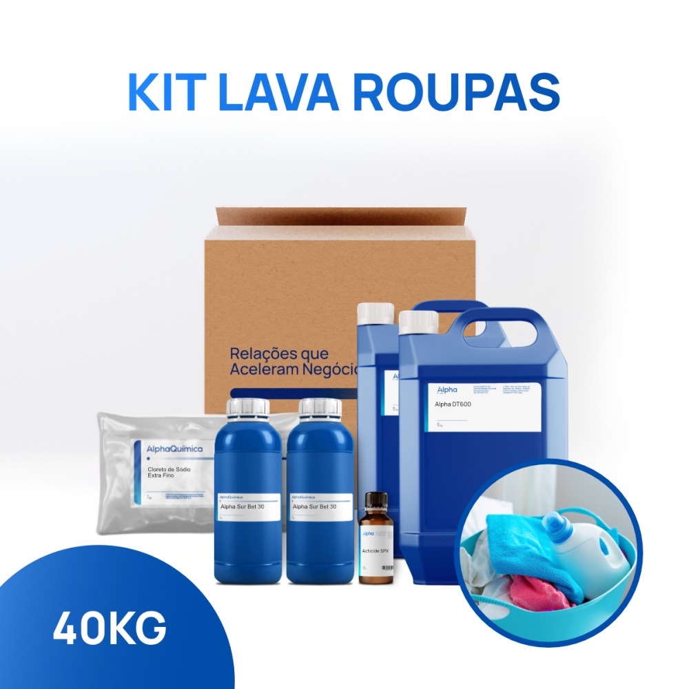 Kit Lava Roupas 40kg